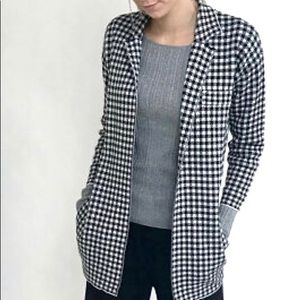 Pima Cotton Checkered Open Blazer
